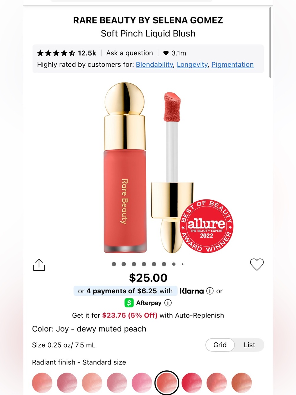 Rare Beauty Joy Blush 🍑